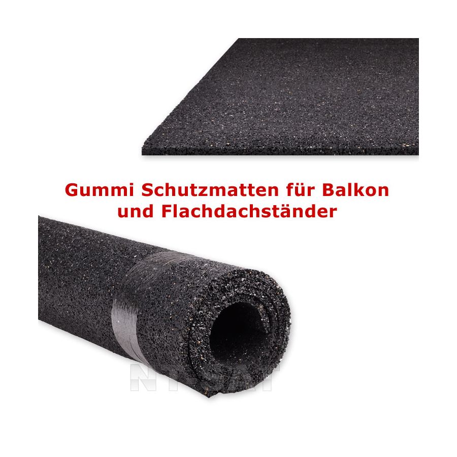 Gummi Schutzmatten für Balkon und Flachdachständer, 105 x 105 cm