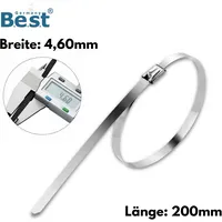 Edelstahl Kabelbinder – 300 x 4,6 mm Metall Kabelbinder extra stark – Rostfrei, hitzebeständig – Für Kabelmanagement, Zaunbau, Hitzeschutzband, Industrie & Außenbereich