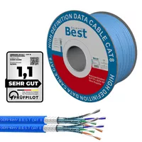 50m B.e.s.t Germany CAT 8 Duplex Netzwerkkabel Verlegekabel 40 Gbit/s CAT8 Datenkabel CAT8.1 LAN
