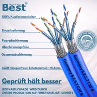 100m Germany B.e.s.t. CAT 8 Duplex Netzwerkkabel Verlegekabel 40 Gbit/s CAT8 Datenkabel CAT8.1 LAN