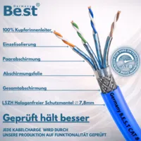 200m CAT 8 Netzwerkkabel Verlege Kabel 40 Gbit/s CAT8 Verkabelung Netzwerk Datenkabel CAT8.1 LAN Germany B.e.s.t