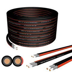 Germany B.e.s.t Solarkabel Duplex 4mm² PV Kabel TÜV Zertifiziertes Solar Kabel aus Kupfer, Photovoltaik Kabel 50m Schwarz und Rot