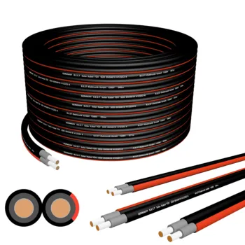 Germany B.e.s.t Solarkabel Duplex 4mm² PV Kabel TÜV Zertifiziertes Solar Kabel aus Kupfer, Photovoltaik Kabel 50m Schwarz und Rot