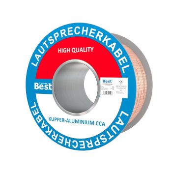 Germany B.e.s.t Lautsprecherkabel 100m 2x2,5mm² für Lautsprecher & Heimkinosysteme, HiFi Kabel Boxenkabel CCA - Kupfer Aluminium