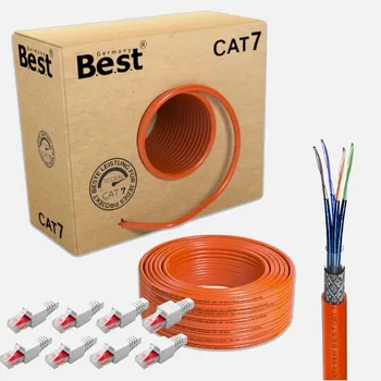 50 m CAT.7 Verlegekabel Gigabit Netzwerkkabel KUPFER Lan 1000Mhz S/FTP6 5