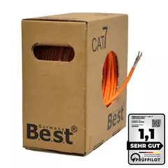 100 m Germany B.e.s.t. CAT.7 Verlegekabel Gigabit Netzwerkkabel KUPFER Lan 1000Mhz S/FTP