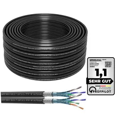 Germany B.e.s.t Duplex CAT 8.1 Outdoor Netzwerkkabel Verlegekabel Halogenfrei Installationskabel 40 Gbit/s LAN