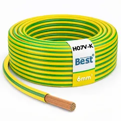 Erdungskabel 6mm² grün-gelb flexibel – PVC Aderleitung H07V-K für PV Anlagen