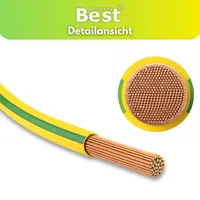 Erdungskabel 6mm² grün-gelb flexibel – PVC Aderleitung H07V-K für PV Anlagen