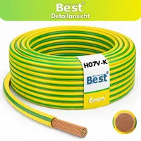 Erdungskabel 6mm² grün-gelb flexibel – PVC Aderleitung H07V-K für PV Anlagen