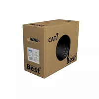 50m Germany B.e.s.t CAT.7 Simplex Verlegekabel Gigabit Netzwerkkabel KUPFER Lan 1000Mhz S/FTP Schwarz