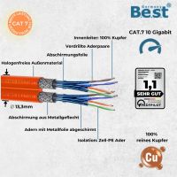 250m Germany B.e.s.t CAT 7 Verlegekabel Duplex Best Gigabit Netzwerkkabel Kupfer LAN 1000Mhz S/FTP Kat 7