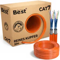 50m Germany B.e.s.t CAT 7 Verlegekabel Duplex Best Gigabit Netzwerkkabel Kupfer LAN 1000Mhz S/FTP Kat 7