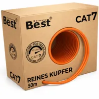 50m Germany B.e.s.t CAT 7 Verlegekabel Duplex Best Gigabit Netzwerkkabel Kupfer LAN 1000Mhz S/FTP Kat 7