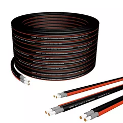 Germany B.e.s.t Solarkabel Duplex 4mm² PV Kabel TÜV Zertifiziertes Solar Kabel aus Kupfer, Photovoltaik Kabel 100m Schwarz und Rot