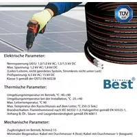 Germany B.e.s.t Solarkabel Duplex 4mm² PV Kabel TÜV Zertifiziertes Solar Kabel aus Kupfer, Photovoltaik Kabel 100m Schwarz und Rot