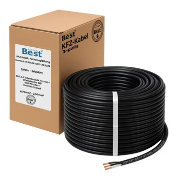 Autokabel KFZ Kabel 3x0,75 mm² Rundkabel Fahrzeugleitung vielseite Anwendung 3-Polig