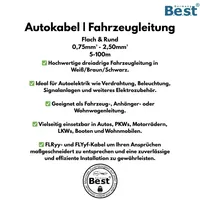 Autokabel KFZ Kabel 3x0,75 mm² Rundkabel Fahrzeugleitung vielseite Anwendung 3-Polig