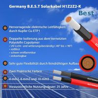 Germany B.E.S.T Solarkabel Solarleitung 10mm² reines Kupferkabel H1Z2Z2-K PV Schwarz
