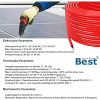 Germany B.E.S.T Solarkabel Solarleitung 4mm² reines Kupferkabel H1Z2Z2-K PV Rot