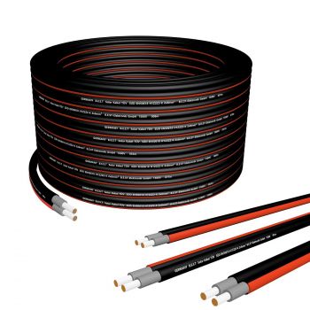 Germany B.e.s.t Solarkabel Duplex 6mm² PV Kabel TÜV Zertifiziertes Solar Kabel aus Kupfer, Photovoltaik Kabel 100m Schwarz und Rot