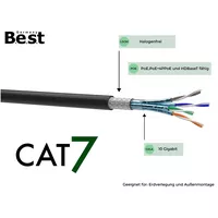 CAT 7 Netzwerkkabel, Verlegekabel Outdoor, Erdkabel LAN, CAT 7 Erdkabel 500m, Gigabit Netzwerkkabel außen, Datenkabel Outdoor UV-beständig,