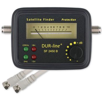 PROFI Satfinder SAT Finder Messgerät SF 2450 Schwarz digital & analog LNB mit F-Kabel