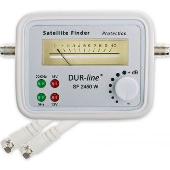PROFI Satfinder SAT Finder Messgerät SF 2450 Weiß digital & analog LNB mit F-Kabel