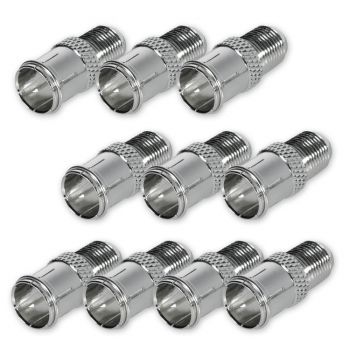 10 x Schnellstecker Prüfstecker F-Quick F-Stecker auf F-Buchse