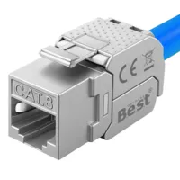 CAT 8 Keystone Netzwerkmodul RJ45 – High-Speed Keystone Buchse, werkzeugfreie Montage, 40 Gbit/s, STP geschirmt, vergoldete Kontakte, kompatibel mit AWG 22–26 & Patchpanel/Netzwerkdosen