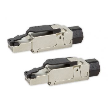 2x Netzwerk-Stecker RJ45 CAT 6A/7 Feldkonfektionierbar ohne Werkzeug LogiLink