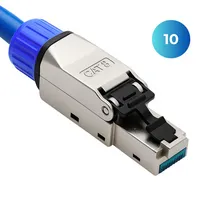RJ45 Stecker CAT 8 – werkzeuglose Netzwerkstecker für Ethernet, Verlegekabel & Netzwerkkabel | Gigabit fähig, STP geschirmt, 40 Gbit/s, vergoldete Kontakte