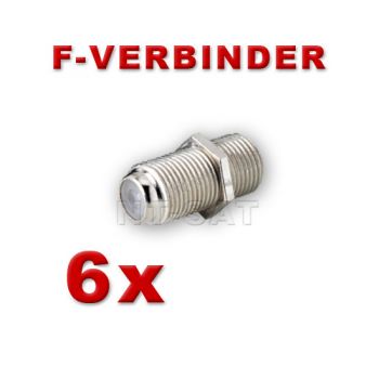 6 x F-Verbinder Kupplung Koaxkabel für alle F-Stecker