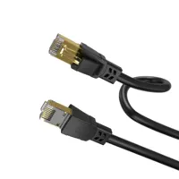 CAT 8.1 Patchkabel RJ45 S/FTP Kupfer 40 Gbit/s Schwarz Flach 0,5-15 m