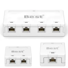 CAT 7 Netzwerkdose Aufputz 1-Port mit Keystone Modul geschirmt