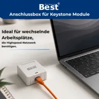 CAT 8.1 Netzwerkdose Aufputz 4-Port mit Keystone Modulen geschirmt