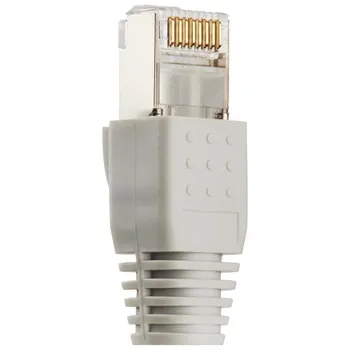 RJ45 Netzwerkstecker Grau geschirmt CAT6 CAT6A CAT7 mit Knickschutz