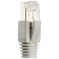 RJ45 Netzwerkstecker Grau geschirmt CAT6 CAT6A CAT7 mit Knickschutz