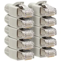 RJ45 Netzwerkstecker Grau geschirmt CAT6 CAT6A CAT7 mit Knickschutz
