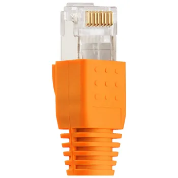 RJ45 Netzwerkstecker Orange geschirmt CAT6A CAT7 mit Knickschutz