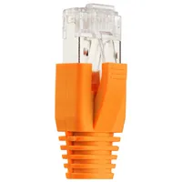 RJ45 Netzwerkstecker Orange geschirmt CAT6A CAT7 mit Knickschutz