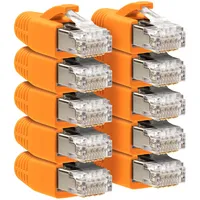 RJ45 Netzwerkstecker Orange geschirmt CAT6A CAT7 mit Knickschutz