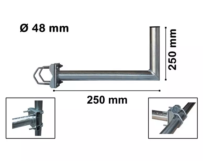 Wandhalter-250-mm-Stahl-mit-Zahnschelle