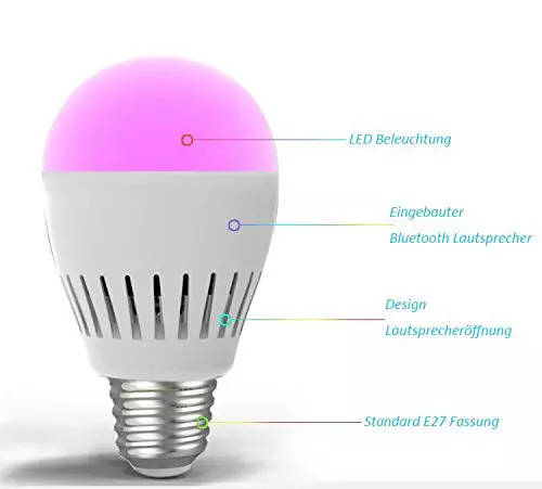 LED Lampe mit integrierten Bluetooth Lautsprecher