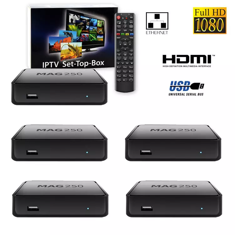 5 x MAG-250 Micro Konsole IPTV SET TOP BOX Internet TV 5 x MAG-250 Micro Konsole IPTV SET TOP BOX Internet TV