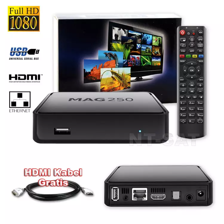 MAG-250 Micro Konsole IPTV SET TOP BOX Internet TV 