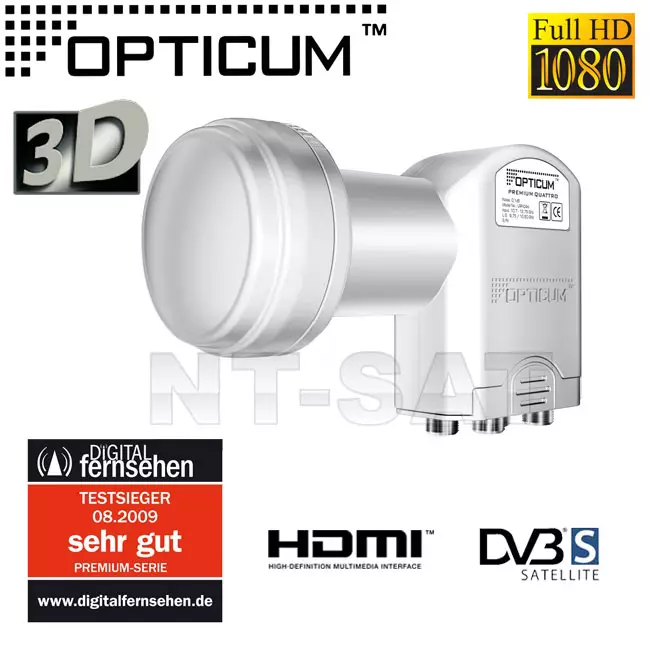 OPTICUM Digital Quattro 0,1 LNB HDTV HD+ 3D Testsieger