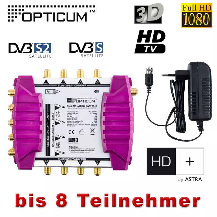 PremiumX Satelliten-Komplettanlage Fuba DAA 850 G Antenne 5/8 Multiswitch  LNB F-Stecker | Willisat