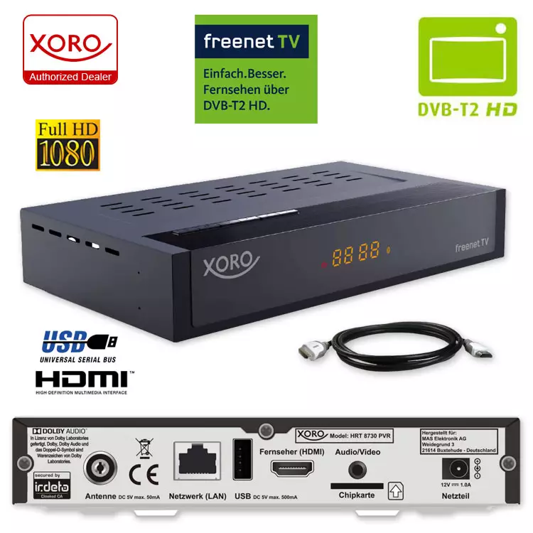 HD DVB-T2 Receiver Xoro HRT 8730