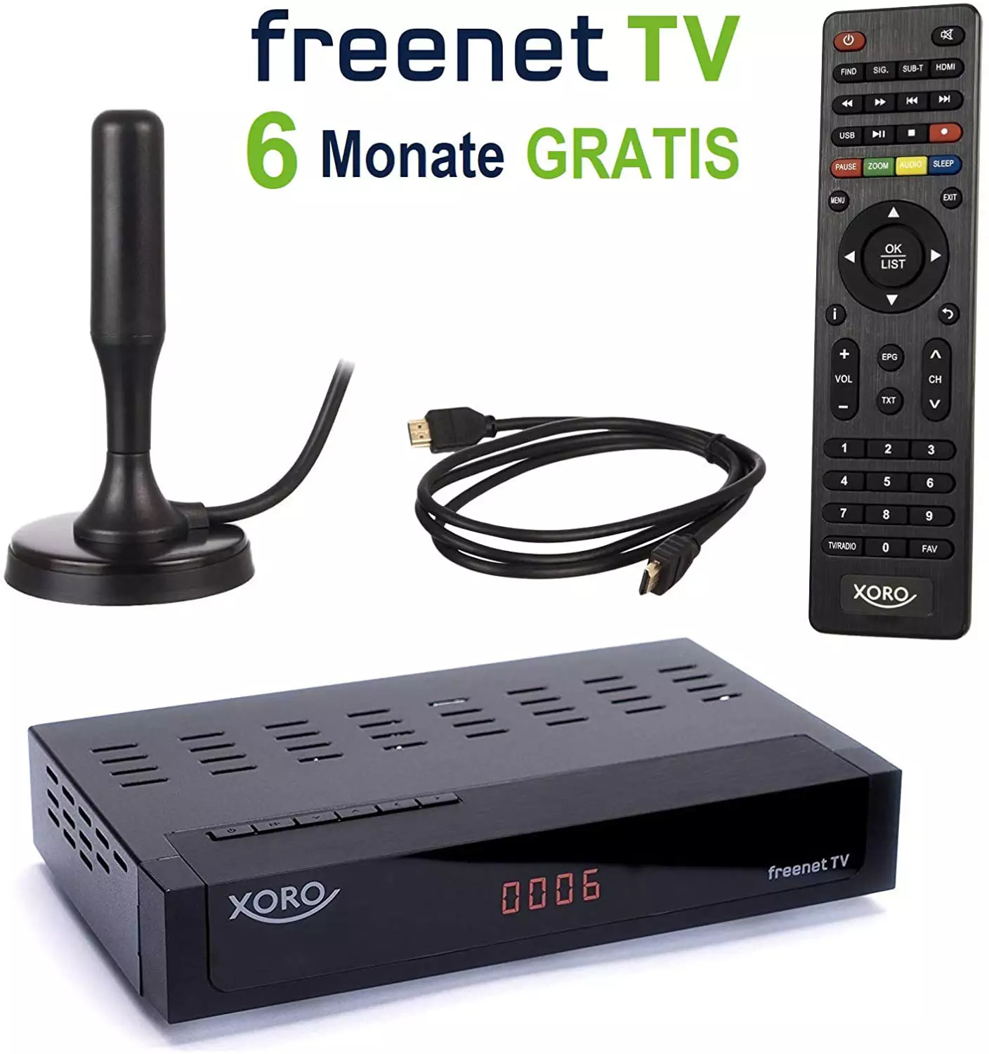 XORO 8770 TWIN DVBT2 Receiver + DVBT2 Antenne HEVC H.265